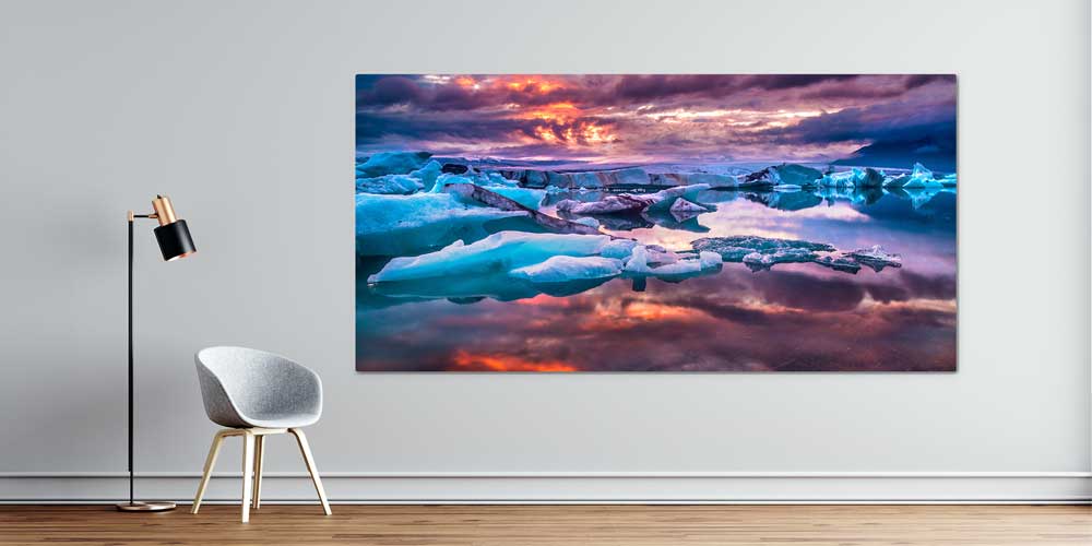Buzullar ve Yansıma Manzarası Büyük Ebat Duvar Dekoru 14255