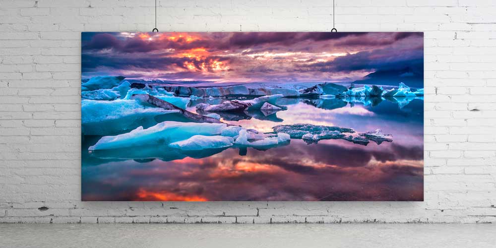Buzullar ve Yansıma Manzarası Büyük Ebat Duvar Dekoru 14255