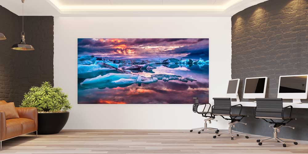 Buzullar ve Yansıma Manzarası Büyük Ebat Duvar Dekoru 14255