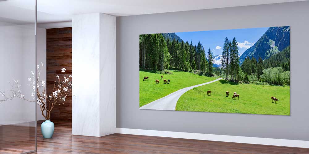 poster-print-wall-art-14258-01 Dağ Yolu ve Yeşil Ova Manzaralı Büyük Ebat Duvar Dekoru 14258