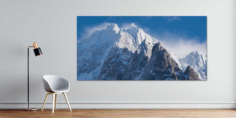 poster-wall-design-14213-00 Kar Kaplanı Dağ Zirveleri Panoramik Büyük Ebat Duvar Dekoru 14213