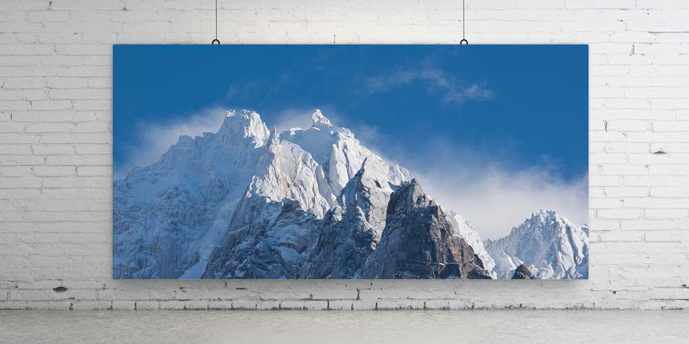 poster-wall-design-14213-02 Kar Kaplanı Dağ Zirveleri Panoramik Büyük Ebat Duvar Dekoru 14213