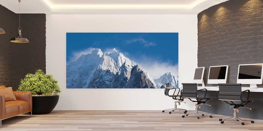 poster-wall-design-14213-03 Kar Kaplanı Dağ Zirveleri Panoramik Büyük Ebat Duvar Dekoru 14213