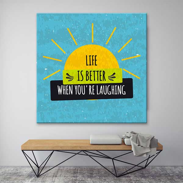 quotes-posters-3176-01 Gülümse Hayat Güzel Duvar Tablosu - Neşeli Dekor – 3176