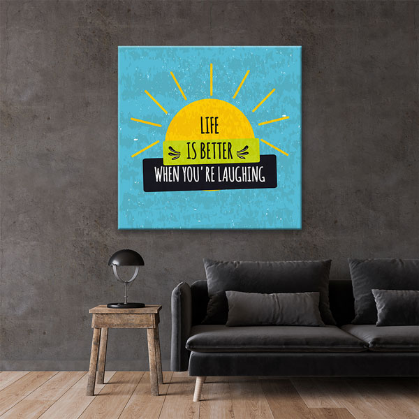 quotes-posters-3176-04 Gülümse Hayat Güzel Duvar Tablosu - Neşeli Dekor – 3176