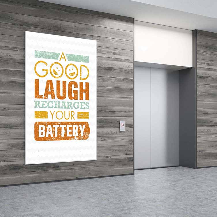 quotes-wall-decor-3181-02 Kahkaha Şarj Eder Motivasyon Duvar Kanvası – 3181