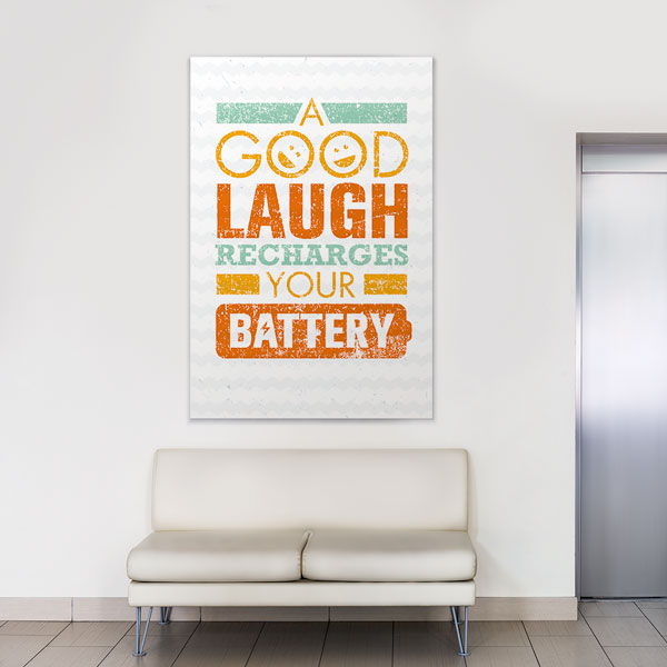 quotes-wall-decor-3181-07 Kahkaha Şarj Eder Motivasyon Duvar Kanvası – 3181
