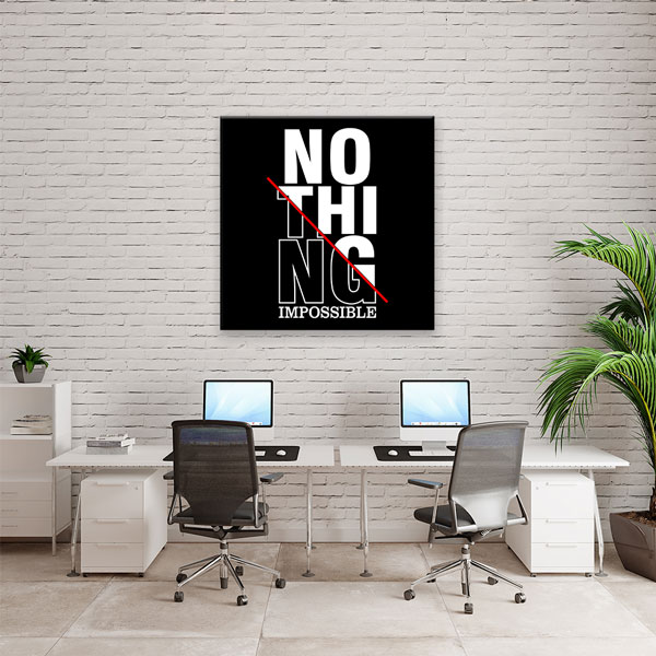 quotes-wall-posters-7468-04 Nothing Impossible Kanvas Tablo – 7468