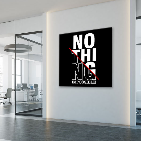 quotes-wall-posters-7468-05 Nothing Impossible Kanvas Tablo – 7468