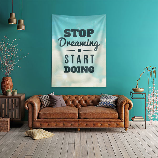 Motivasyon Duvar Örtüsü - Stop Dreaming Start Doing 7626