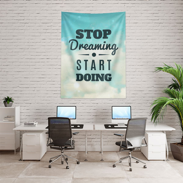 Motivasyon Duvar Örtüsü - Stop Dreaming Start Doing 7626