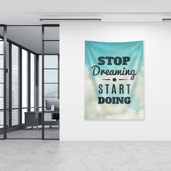Motivasyon Duvar Örtüsü - Stop Dreaming Start Doing 7626