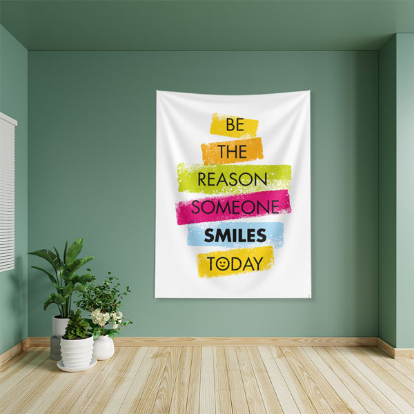 quotes-wall-tapestry-7640-05 Motivasyon Duvar Örtüsü - Be The Reason Someone Smiles 7640