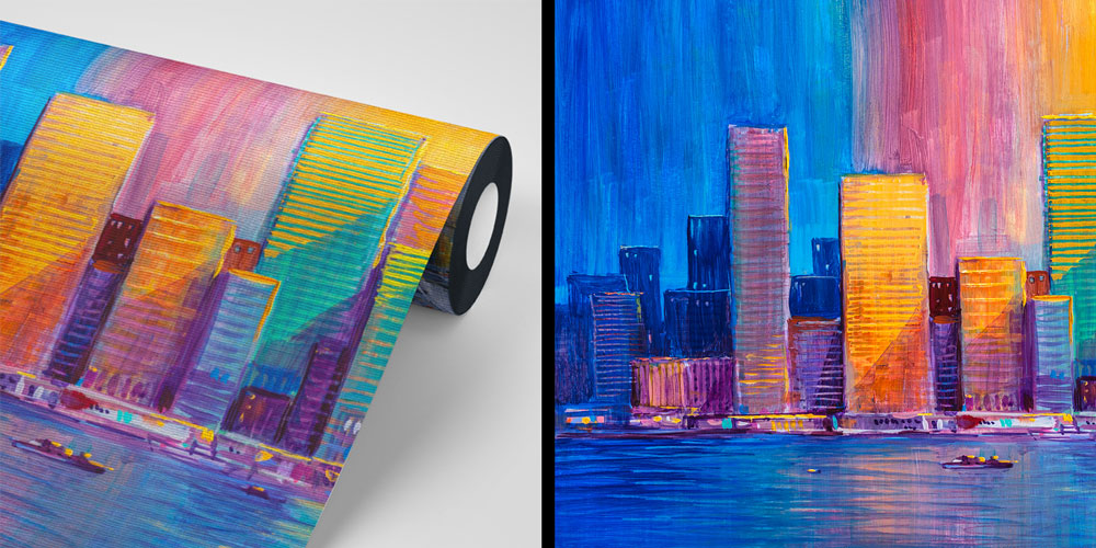 Renkli Şehir Silüeti Duvar Kağıdı 5578