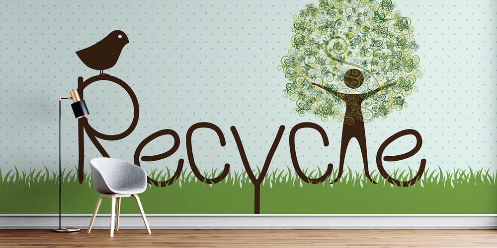 "Recycle" Temalı Sanatsal Duvar Giydirme ve Çevre Bilinci Dekoru 1137
