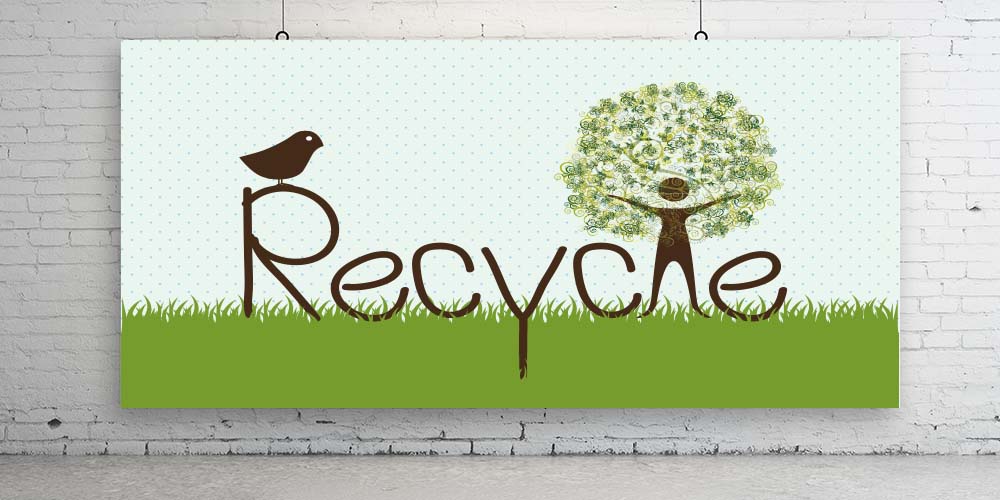 "Recycle" Temalı Sanatsal Duvar Giydirme ve Çevre Bilinci Dekoru 1137