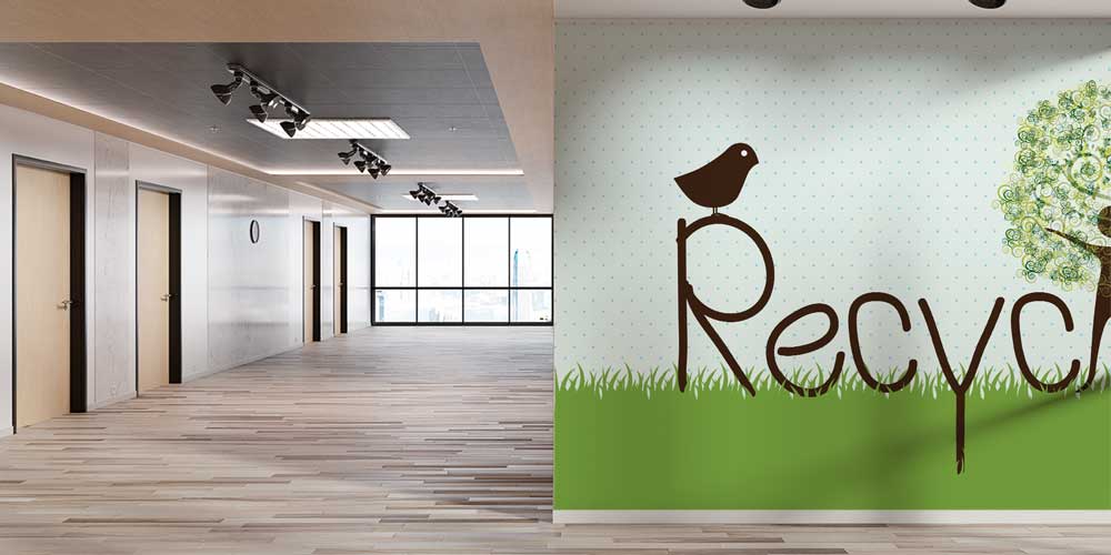 "Recycle" Temalı Sanatsal Duvar Giydirme ve Çevre Bilinci Dekoru 1137