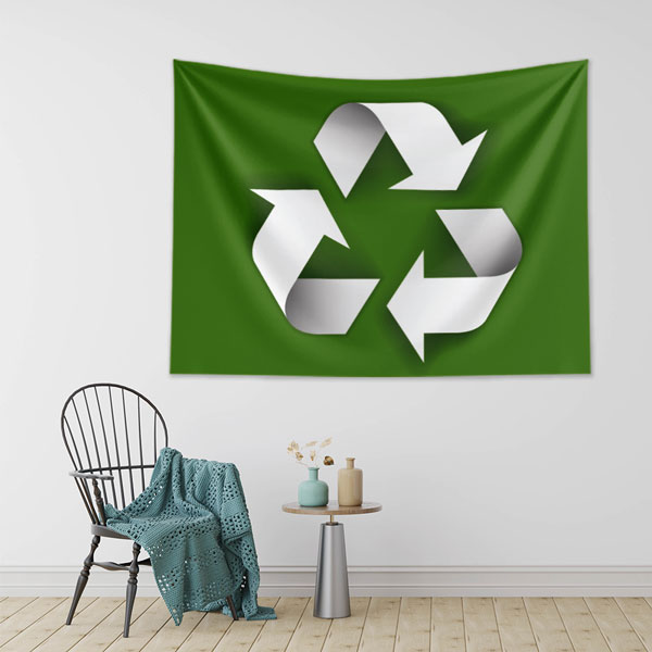 Büyük Geri Dönüşüm Sembolü Temalı Çevre Dostu Duvar Örtüsü 8305