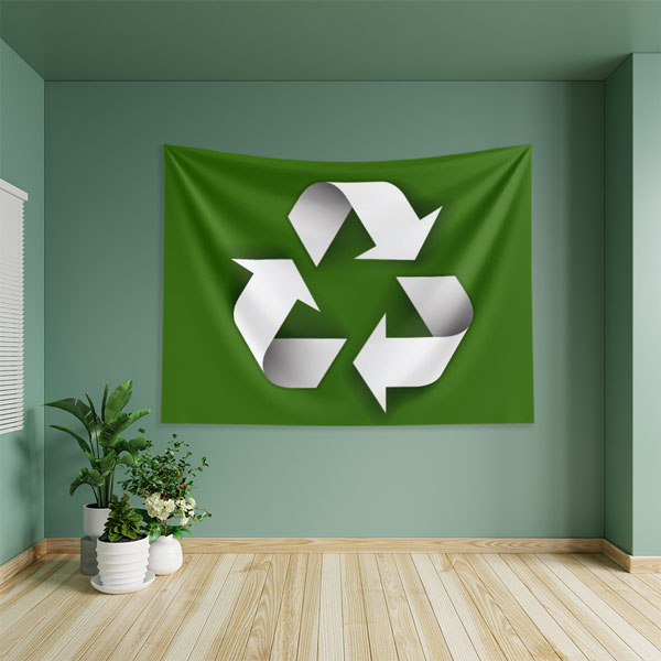 Büyük Geri Dönüşüm Sembolü Temalı Çevre Dostu Duvar Örtüsü 8305