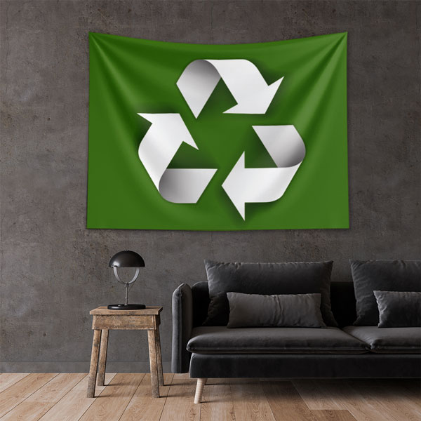 Büyük Geri Dönüşüm Sembolü Temalı Çevre Dostu Duvar Örtüsü 8305
