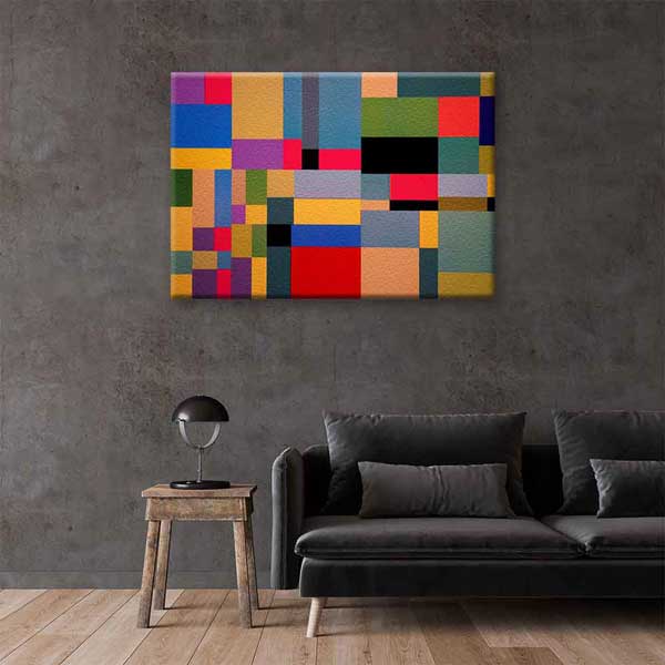 Renkli Geometrik Soyut Sanat Kanvas Tablo 4138