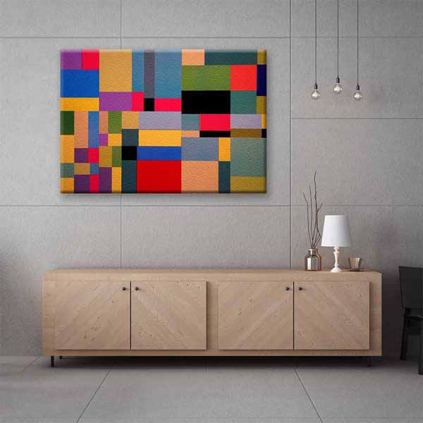 Renkli Geometrik Soyut Sanat Kanvas Tablo 4138