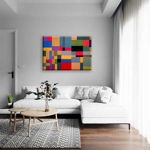 Renkli Geometrik Soyut Sanat Kanvas Tablo 4138