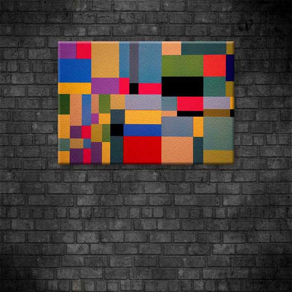 Renkli Geometrik Soyut Sanat Kanvas Tablo 4138