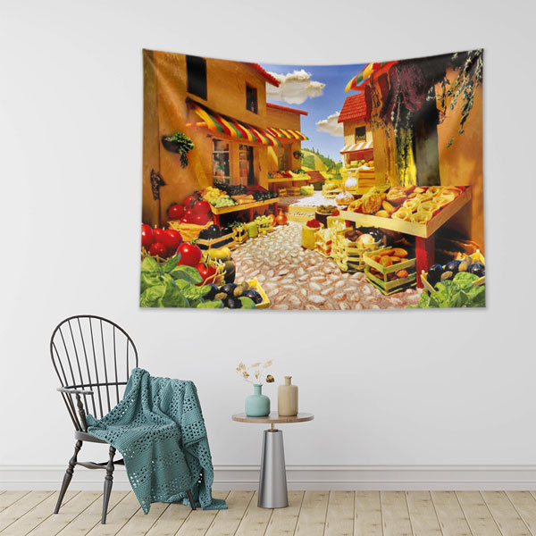 Akdeniz Meyve ve Sebze Pazarı Duvar Örtüsü 8322