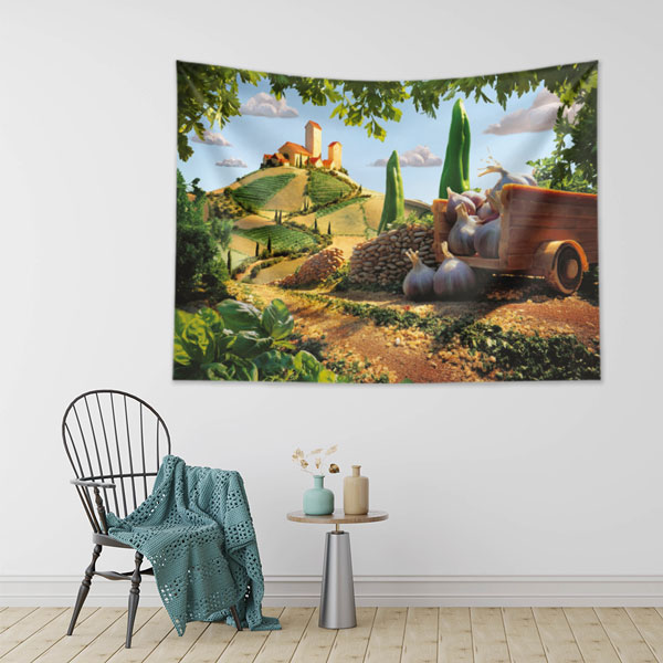 Kırsal Manzara ve Sebze Hasadı Duvar Örtüsü 8323