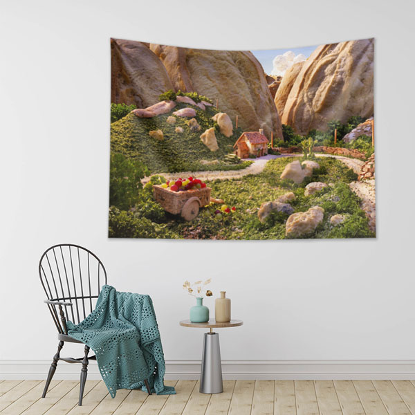 restaurant-wall-art-decor-8324-01 Doğal Kayalıklar ve Sebze Bahçesi Manzarası Duvar Örtüsü 8324