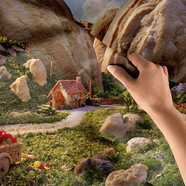 restaurant-wall-art-decor-8324-03 Doğal Kayalıklar ve Sebze Bahçesi Manzarası Duvar Örtüsü 8324