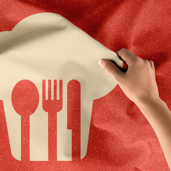 Şef Şapkalı Çatal Kaşık Bıçak Duvar Örtüsü 8330