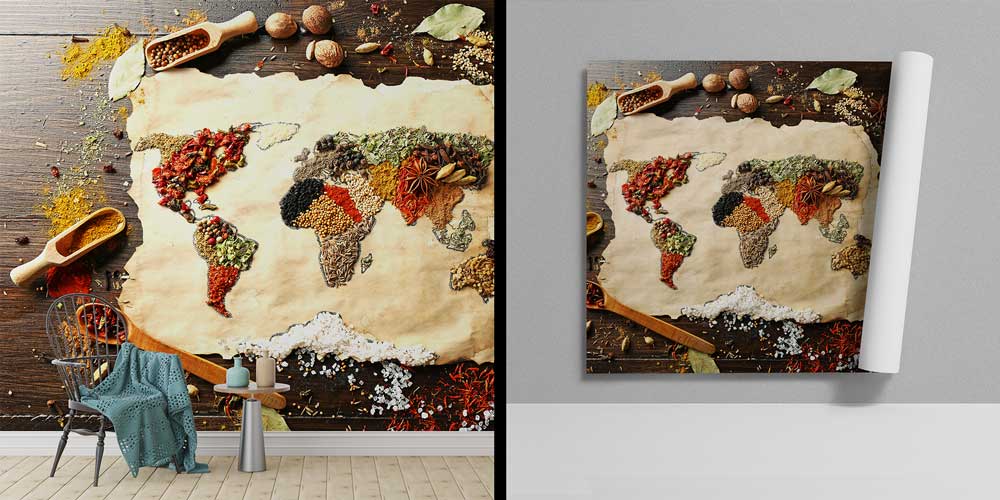 Baharatlarla Eski Dünya Haritası Duvar Kağıdı 12288