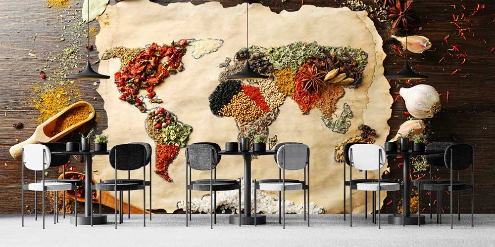 Baharatlarla Eski Dünya Haritası Duvar Kağıdı 12288