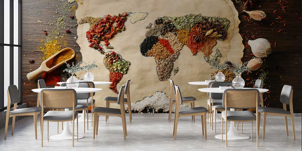 Baharatlarla Eski Dünya Haritası Duvar Kağıdı 12288