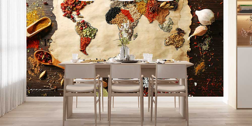 Baharatlarla Eski Dünya Haritası Duvar Kağıdı 12288