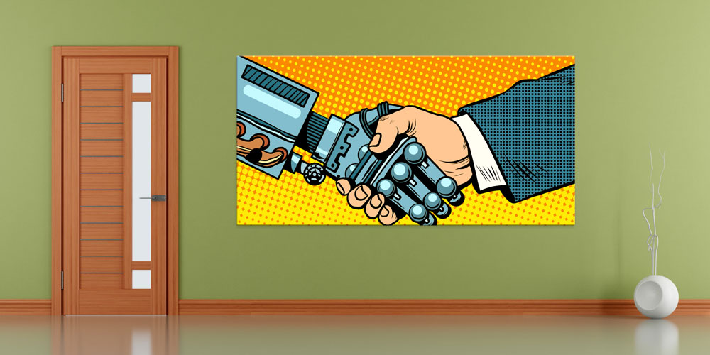 robotic-class-wall-decor-7811-01 Robotik İşbirliği Temalı Büyük Ebat Duvar Dekoru 7811