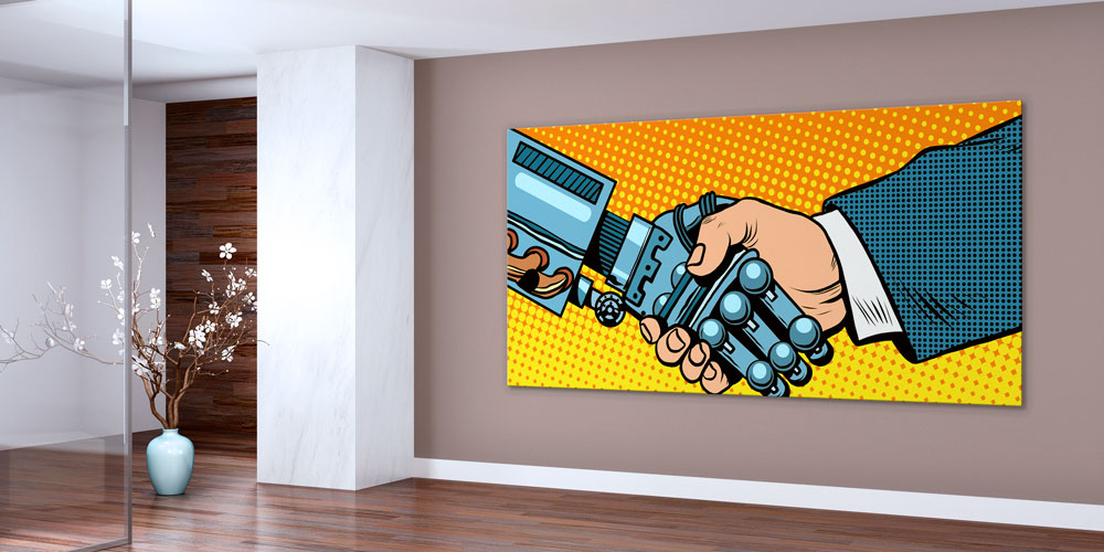 Robotik İşbirliği Temalı Büyük Ebat Duvar Dekoru 7811