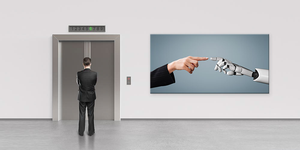 İnsan ve Robot Temalı Büyük Ebat Duvar Dekoru 7817