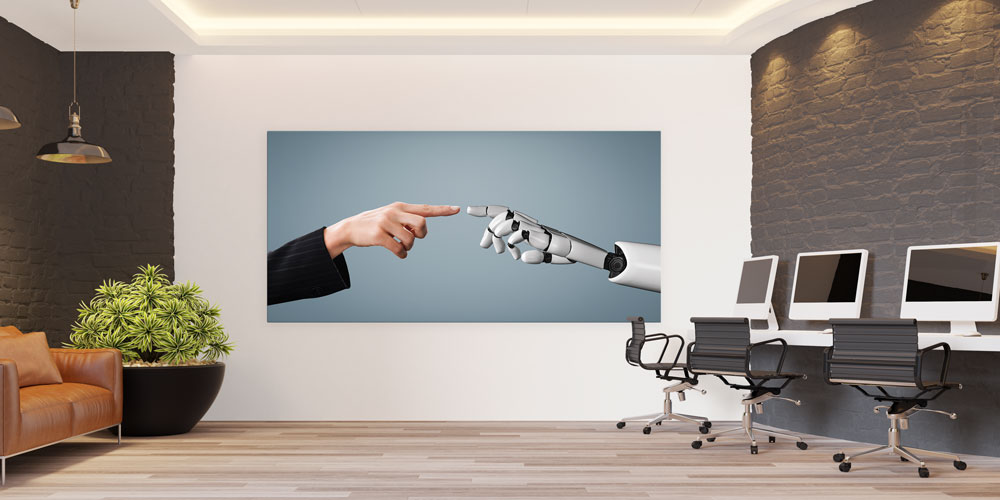 İnsan ve Robot Temalı Büyük Ebat Duvar Dekoru 7817
