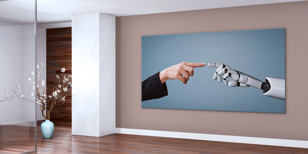 İnsan ve Robot Temalı Büyük Ebat Duvar Dekoru 7817
