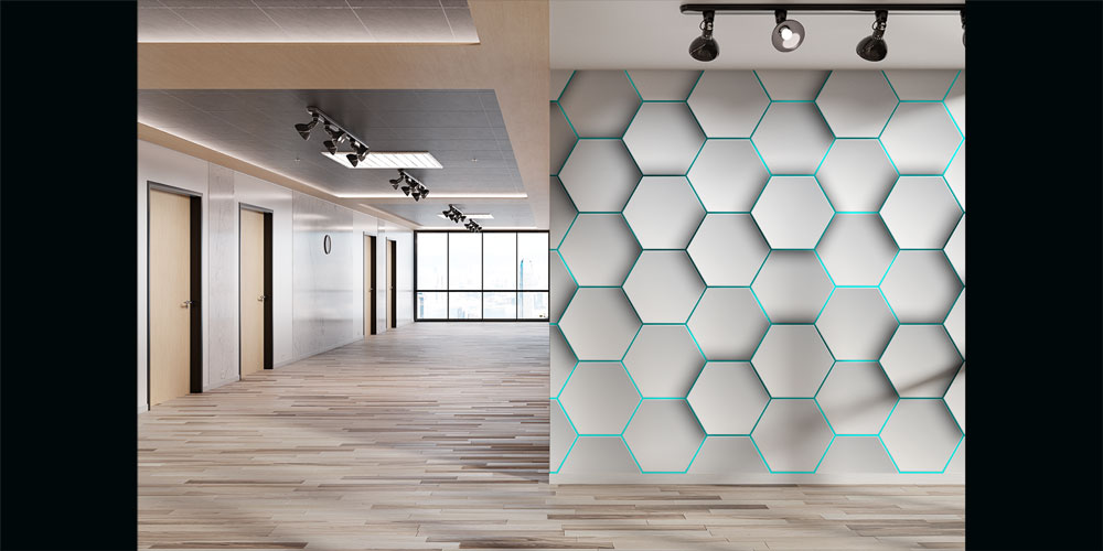 3D Altıgen Geometrik Desen Duvar Kağıdı 7417