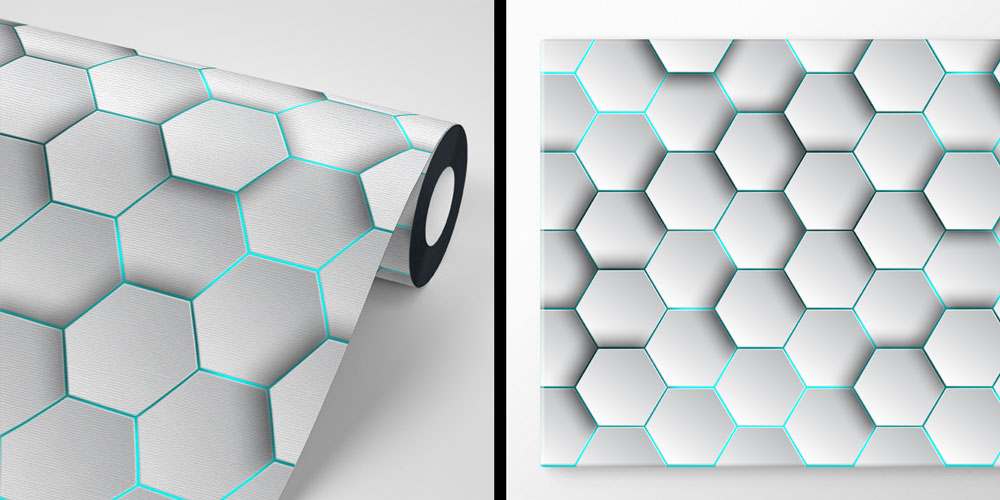 3D Altıgen Geometrik Desen Duvar Kağıdı 7417