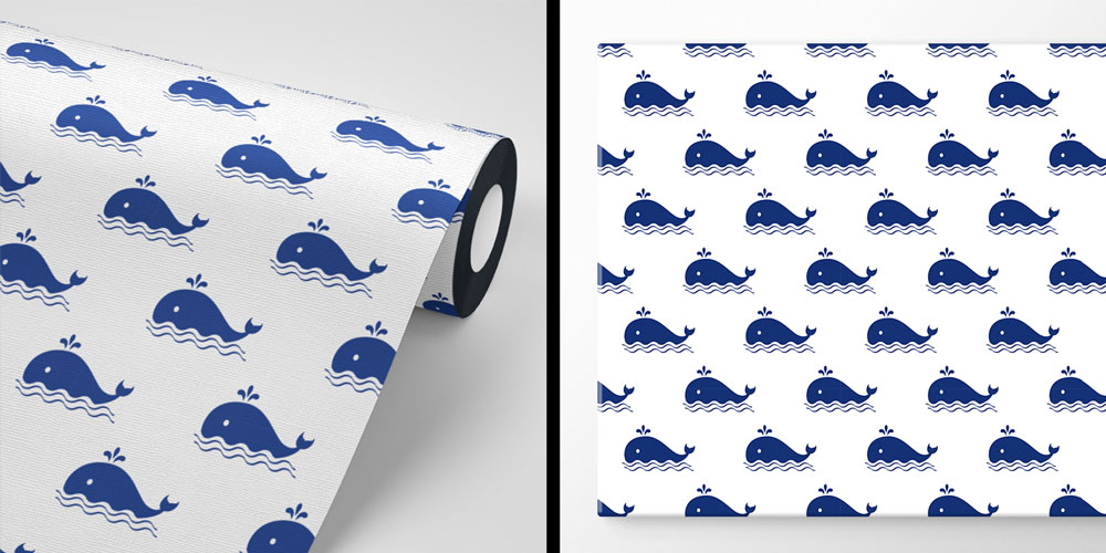 Balina Desenli Deniz Temalı Duvar Kağıdı 7443