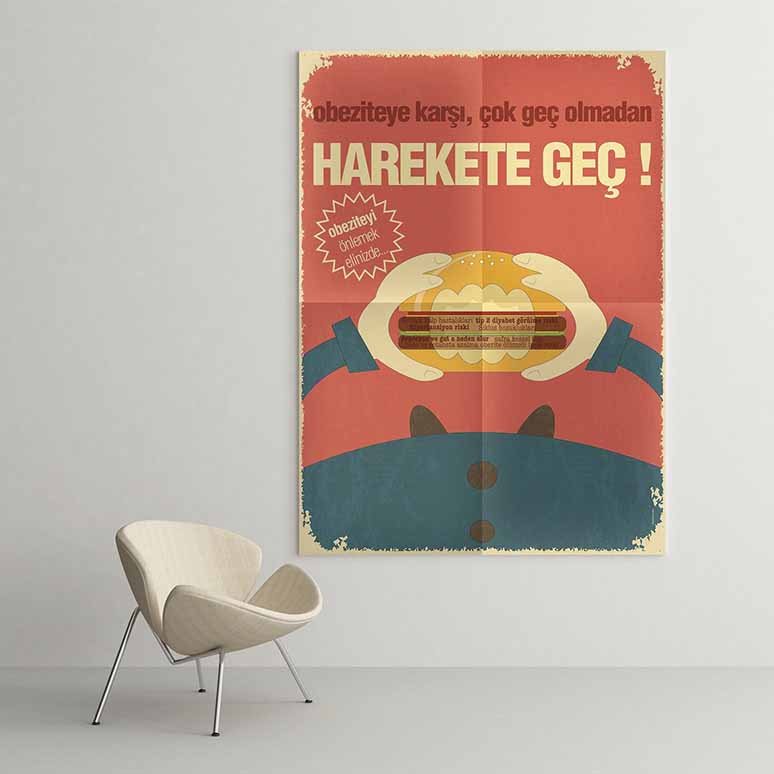 Obeziteye Karşı Harekete Geç Poster Tablosu – 1497