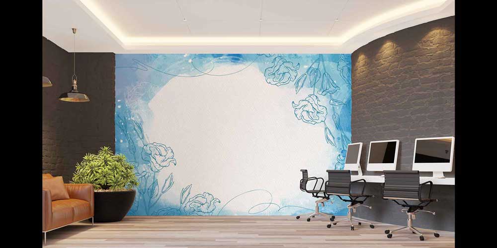 Minimal Çizgisel Çiçek Desenli Modern Duvar Kağıdı 4242