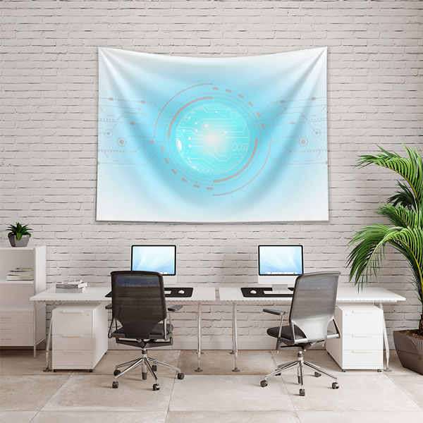 sanat-dekor-5417-01 Fütüristik Dijital Devre Küre Tasarımlı Duvar Örtüsü 5417