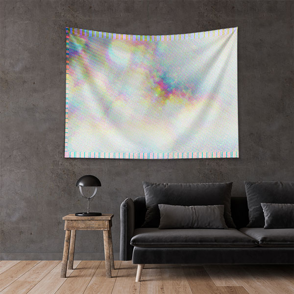 Renkli Doku Efektli Minimal Dijital Sanat Duvar Örtüsü 5420