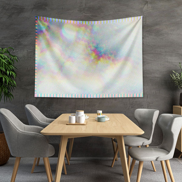 Renkli Doku Efektli Minimal Dijital Sanat Duvar Örtüsü 5420